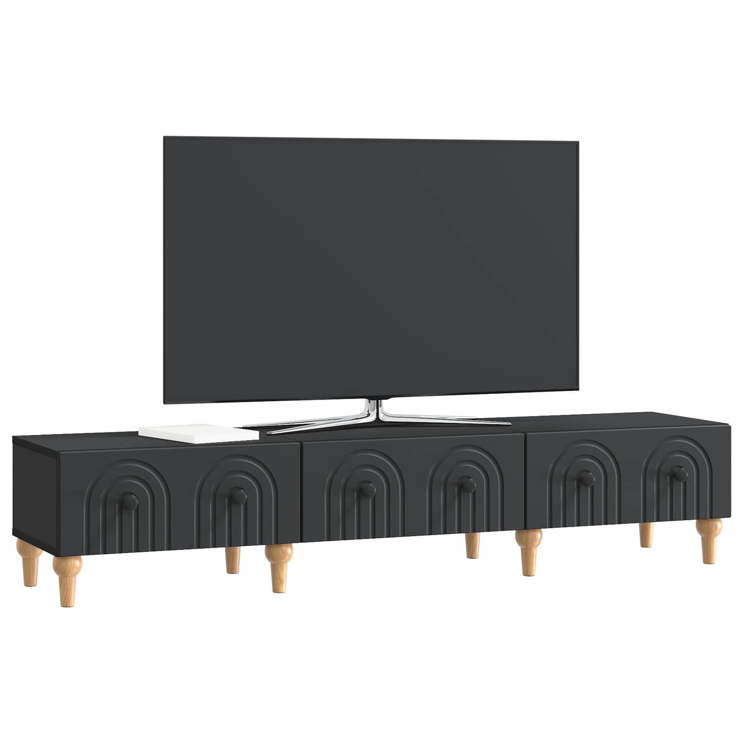 vidaXL Ντουλάπι TV Μαύρο 147 x 34,5 x 30 εκ Επεξεργασμένο Ξύλο