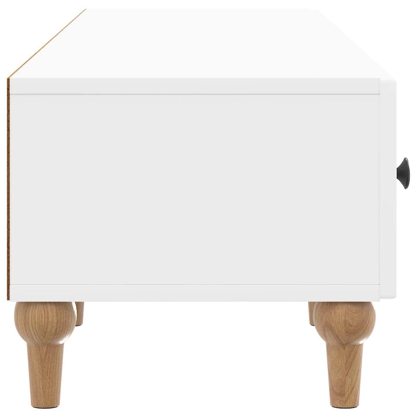 vidaXL Ντουλάπι TV με συρτάρι Γυαλιστερό Λευκό 147 x 34,5 x 30 εκ