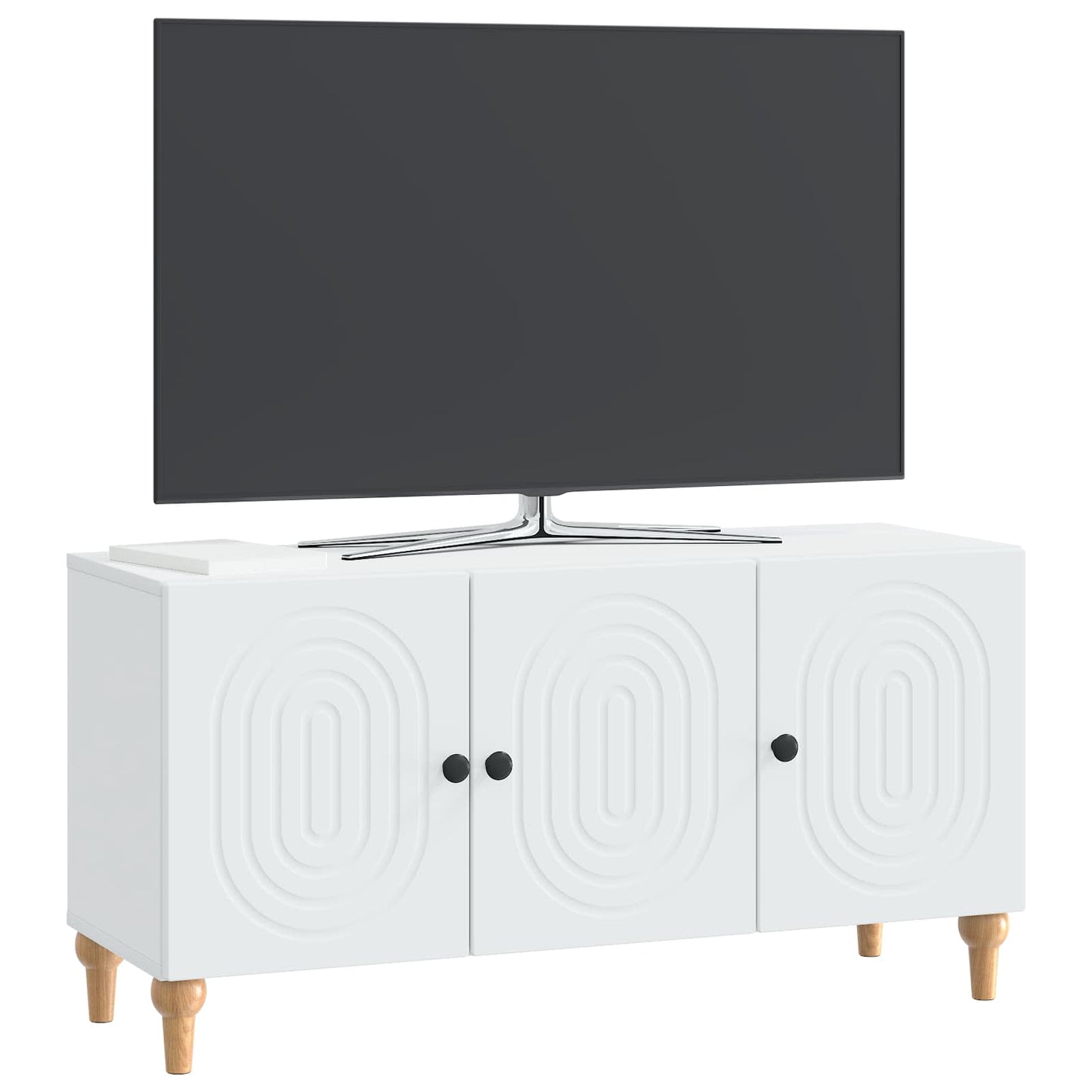 vidaXL Ντουλάπι TV Λευκό 99 x 34,5 x 50 εκ. Επεξεργασμένο Ξύλο