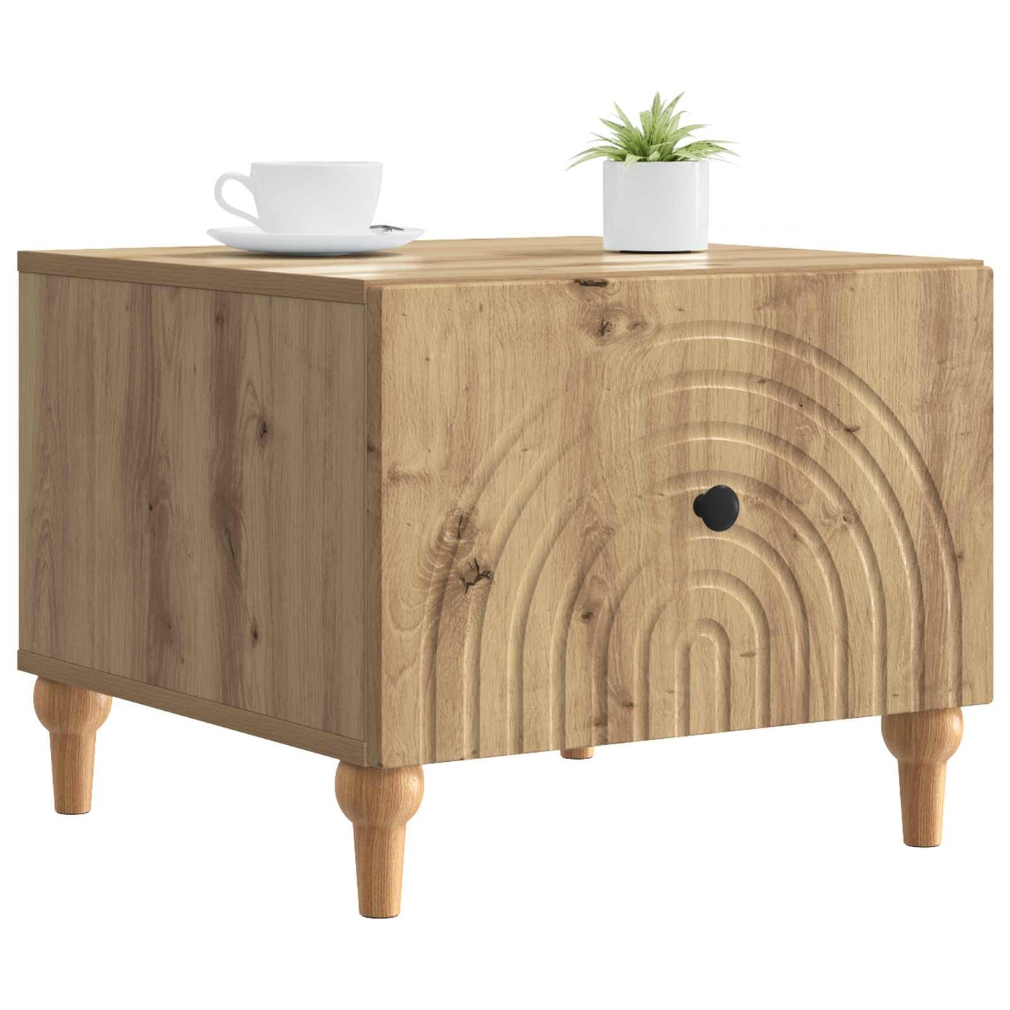 vidaXL Τραπεζάκι σαλονιού με συρτάρι Artisan Δρυς 49 x 50 x 40 εκ