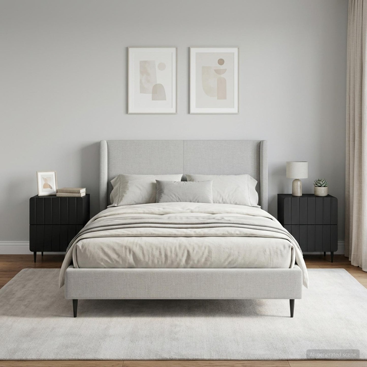 vidaXL Κομοδίνο 2 τμχ. Μαύρο 43 x 34,5 x 49,5 εκ Επεξεργασμένο Ξύλο