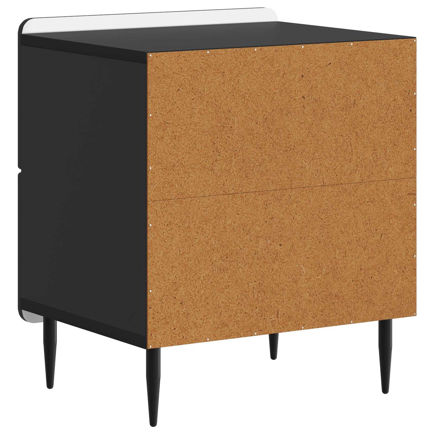 vidaXL Κομοδίνο 2 τμχ. Μαύρο 43 x 34,5 x 49,5 εκ Επεξεργασμένο Ξύλο