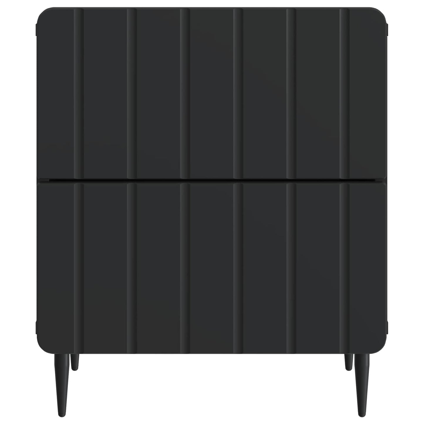 vidaXL Κομοδίνο 2 τμχ. Μαύρο 43 x 34,5 x 49,5 εκ Επεξεργασμένο Ξύλο