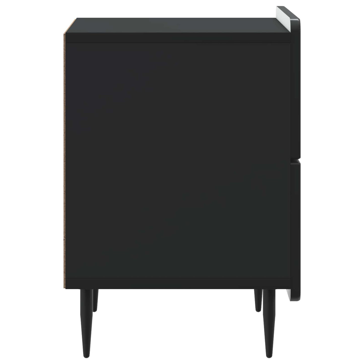 vidaXL Κομοδίνο 2 τμχ. Μαύρο 43 x 34,5 x 49,5 εκ Επεξεργασμένο Ξύλο
