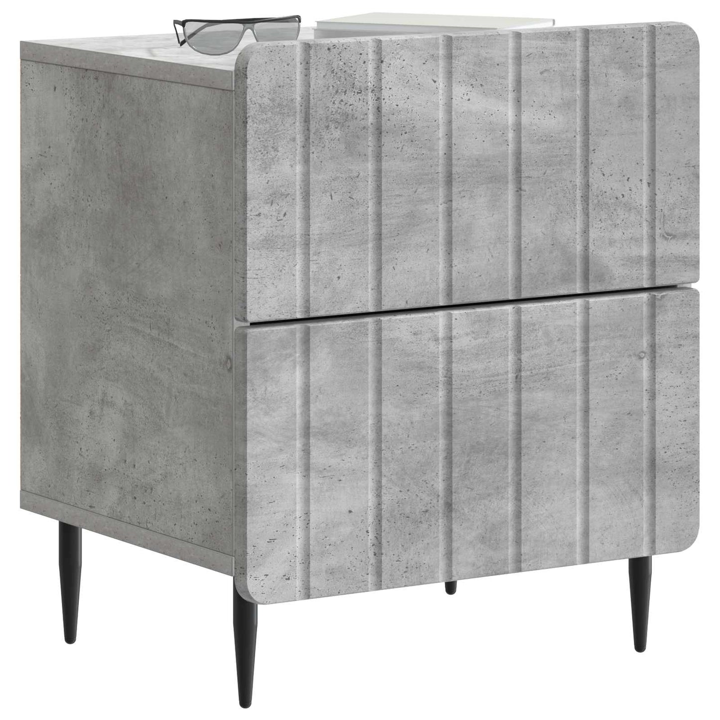 vidaXL Κομοδίνο 2 τμχ. Γκρι Σκυροδέματος 43 x 34,5 x 49,5 εκ