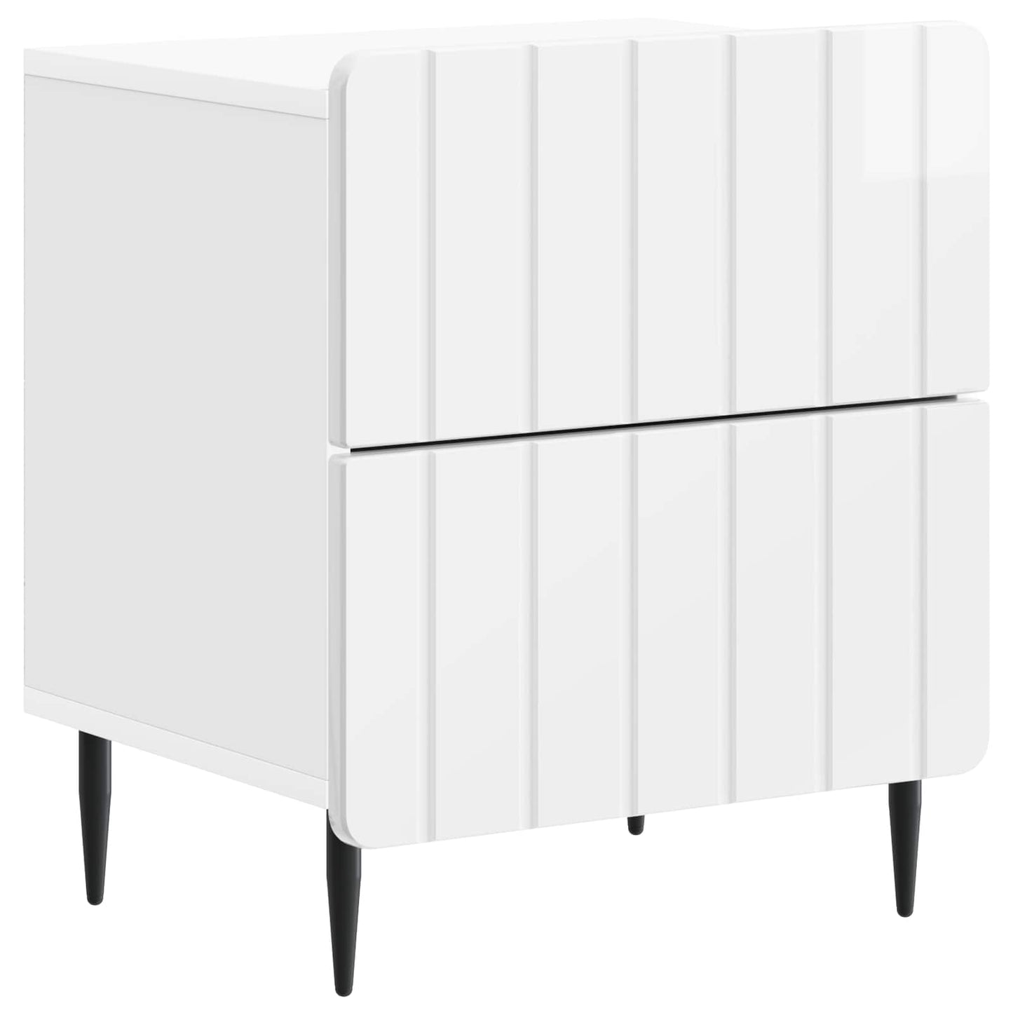 vidaXL Κομοδίνο 2 τμχ. Γυαλιστερό Λευκό 43 x 34,5 x 49,5 εκ