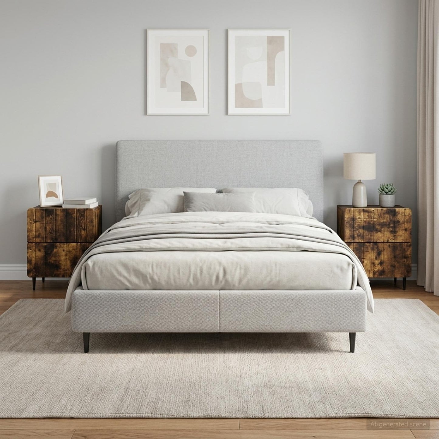 vidaXL Κομοδίνο 2 τμχ. Καπνισμένο Ξύλο Δρυός 43 x 34,5 x 49,5 εκ