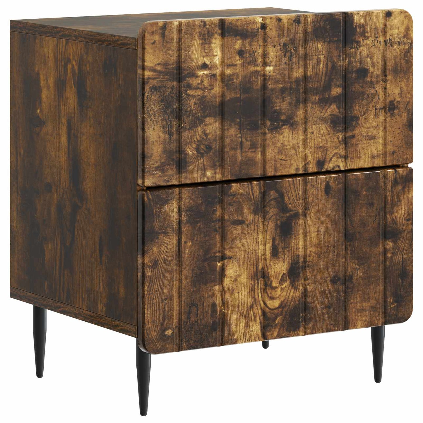 vidaXL Κομοδίνο 2 τμχ. Καπνισμένο Ξύλο Δρυός 43 x 34,5 x 49,5 εκ