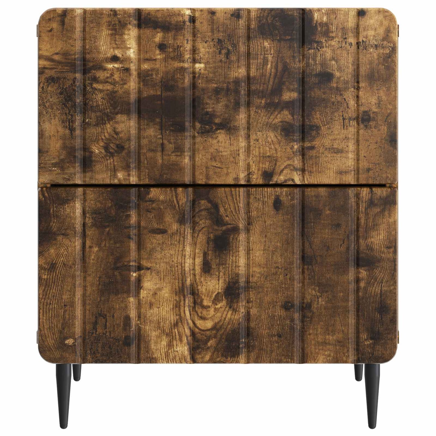 vidaXL Κομοδίνο 2 τμχ. Καπνισμένο Ξύλο Δρυός 43 x 34,5 x 49,5 εκ