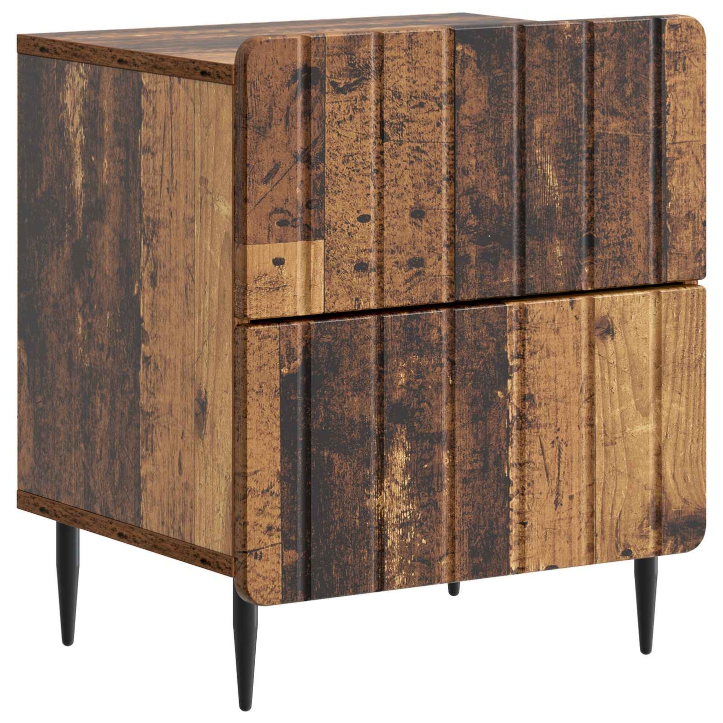 vidaXL Κομοδίνο 2 τμχ. Παλαιωμένο ξύλο 43 x 34,5 x 49,5 εκ