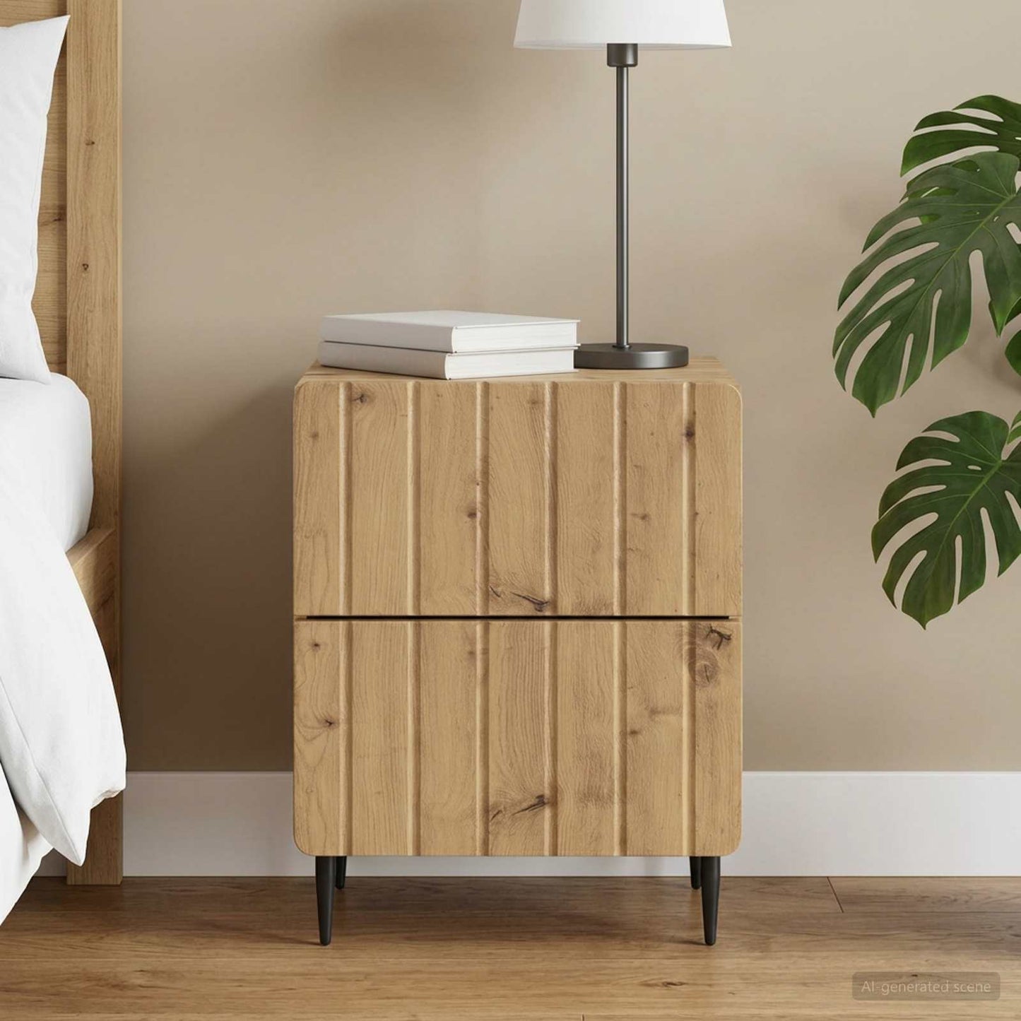 vidaXL Κομοδίνο Artisan Δρυς 43 x 34,5 x 49,5 εκ Επεξεργασμένο Ξύλο