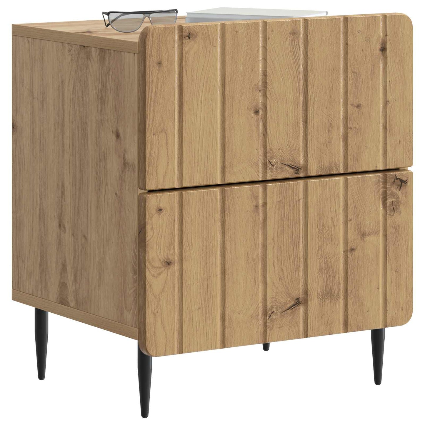 vidaXL Κομοδίνο Artisan Δρυς 43 x 34,5 x 49,5 εκ Επεξεργασμένο Ξύλο