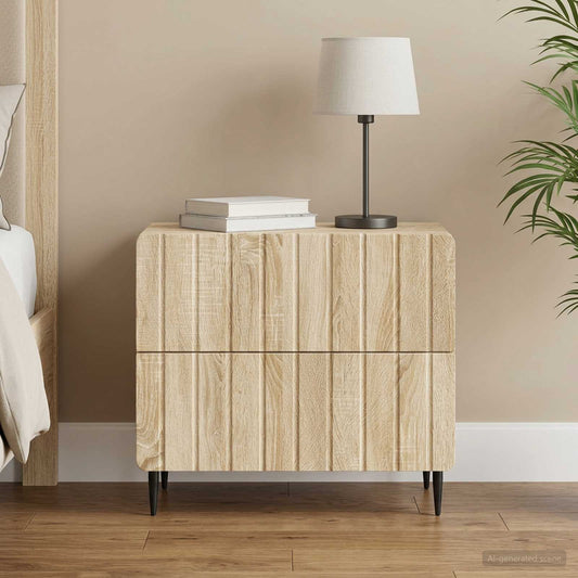 vidaXL Κομοδίνο Sonoma Δρυς 62 x 34,5 x 49,5 εκ. Επεξεργασμένο Ξύλο