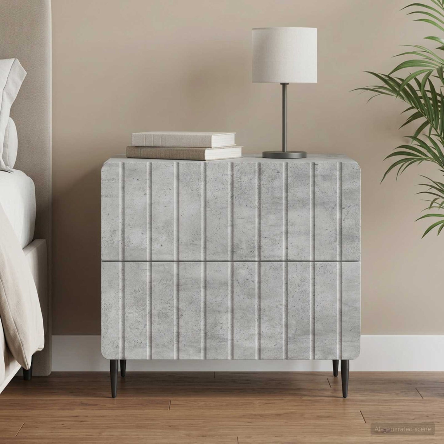 vidaXL Κομοδίνο με συρτάρι Γκρι Σκυροδέματος 62 x 34,5 x 49,5 εκ.