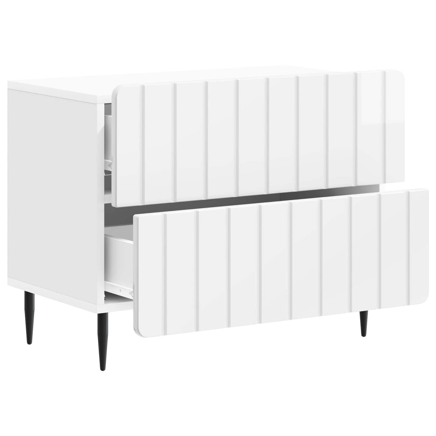 vidaXL Κομοδίνο με συρτάρι Γυαλιστερό Λευκό 62 x 34,5 x 49,5 εκ.