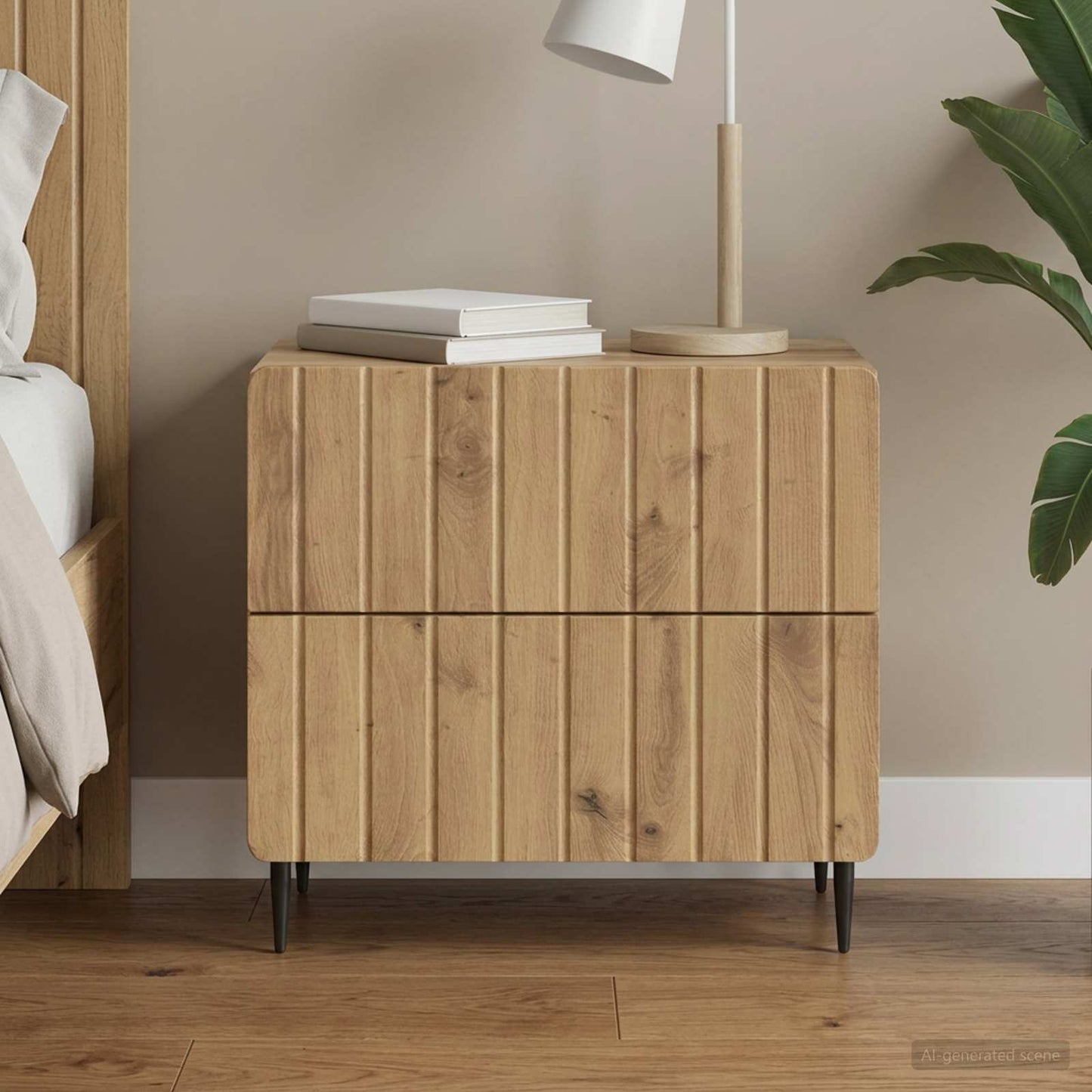 vidaXL Κομοδίνο Artisan Δρυς 62 x 34,5 x 49,5 εκ. Επεξεργασμένο Ξύλο