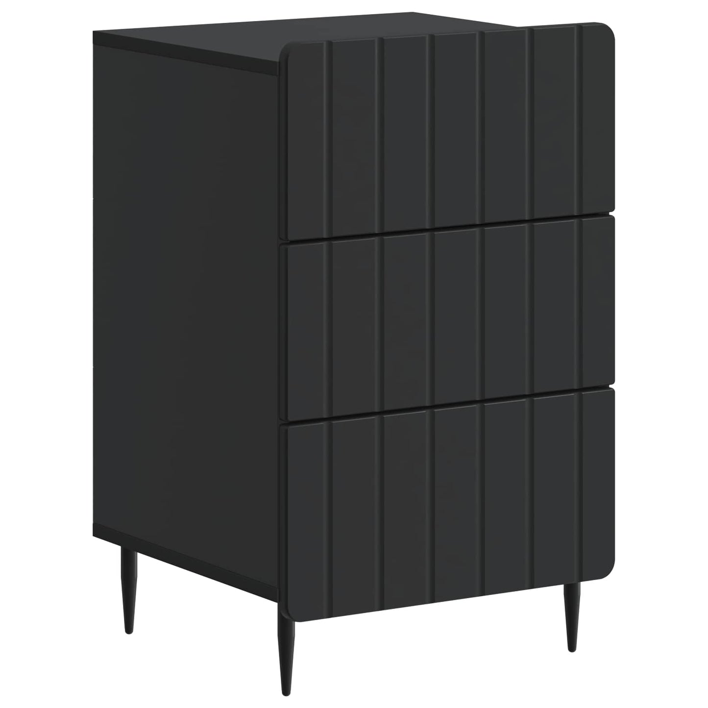 vidaXL Κομοδίνο με συρτάρι Μαύρο 43x 41 x 68 εκ Επεξεργασμένο Ξύλο