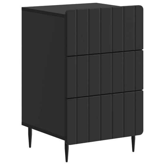vidaXL Κομοδίνο με συρτάρι Μαύρο 43x 41 x 68 εκ Επεξεργασμένο Ξύλο