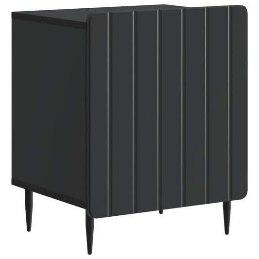 vidaXL Κομοδίνο Μαύρο 43 x 34,5 x 52 εκ Επεξεργασμένο Ξύλο