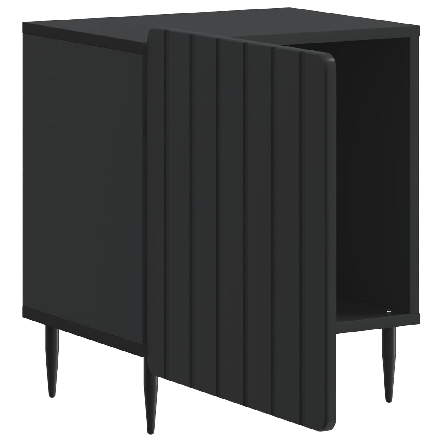 vidaXL Κομοδίνο Μαύρο 43 x 34,5 x 52 εκ Επεξεργασμένο Ξύλο