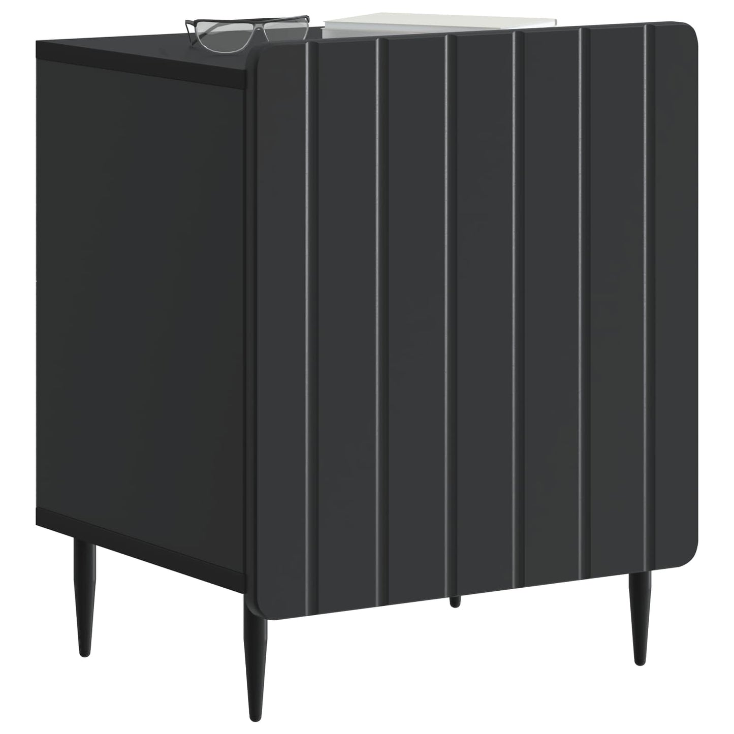 vidaXL Κομοδίνο Μαύρο 43 x 34,5 x 52 εκ Επεξεργασμένο Ξύλο