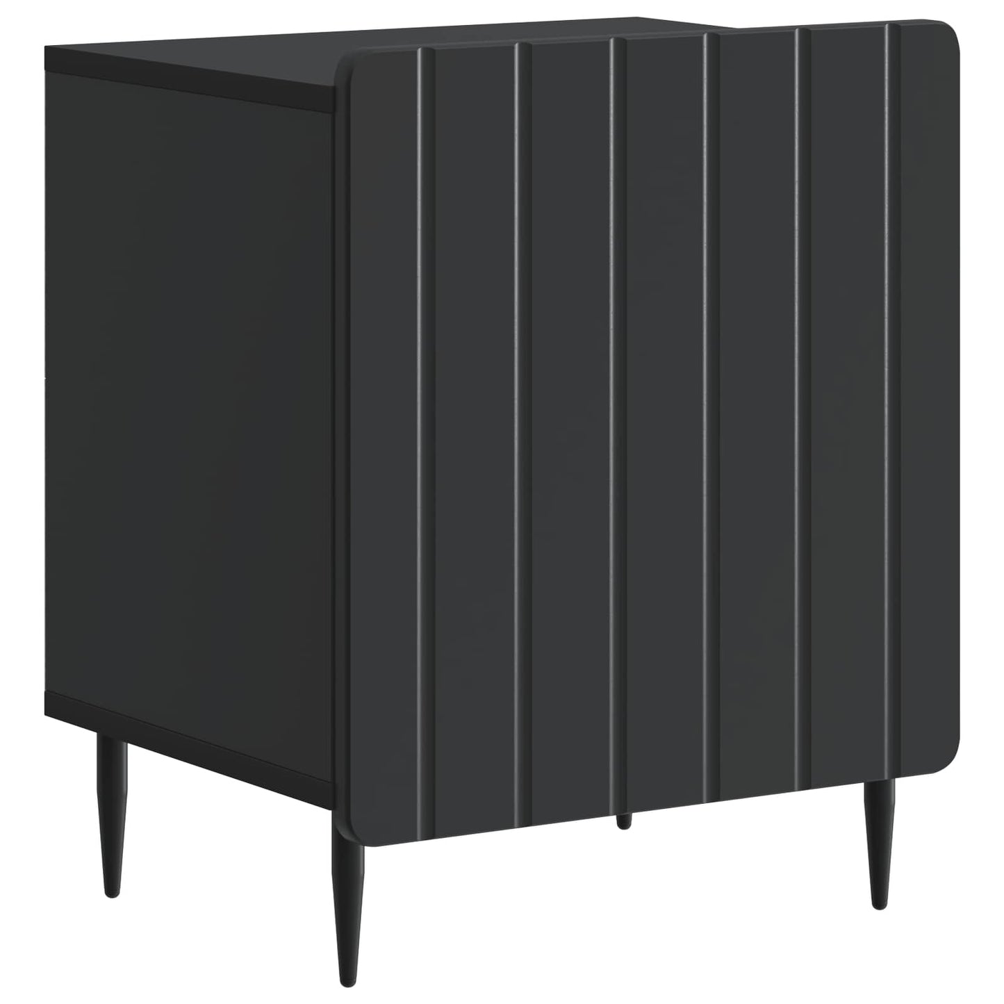 vidaXL Κομοδίνο 2 τμχ. Μαύρο 43 x 34,5 x 52 εκ Επεξεργασμένο Ξύλο