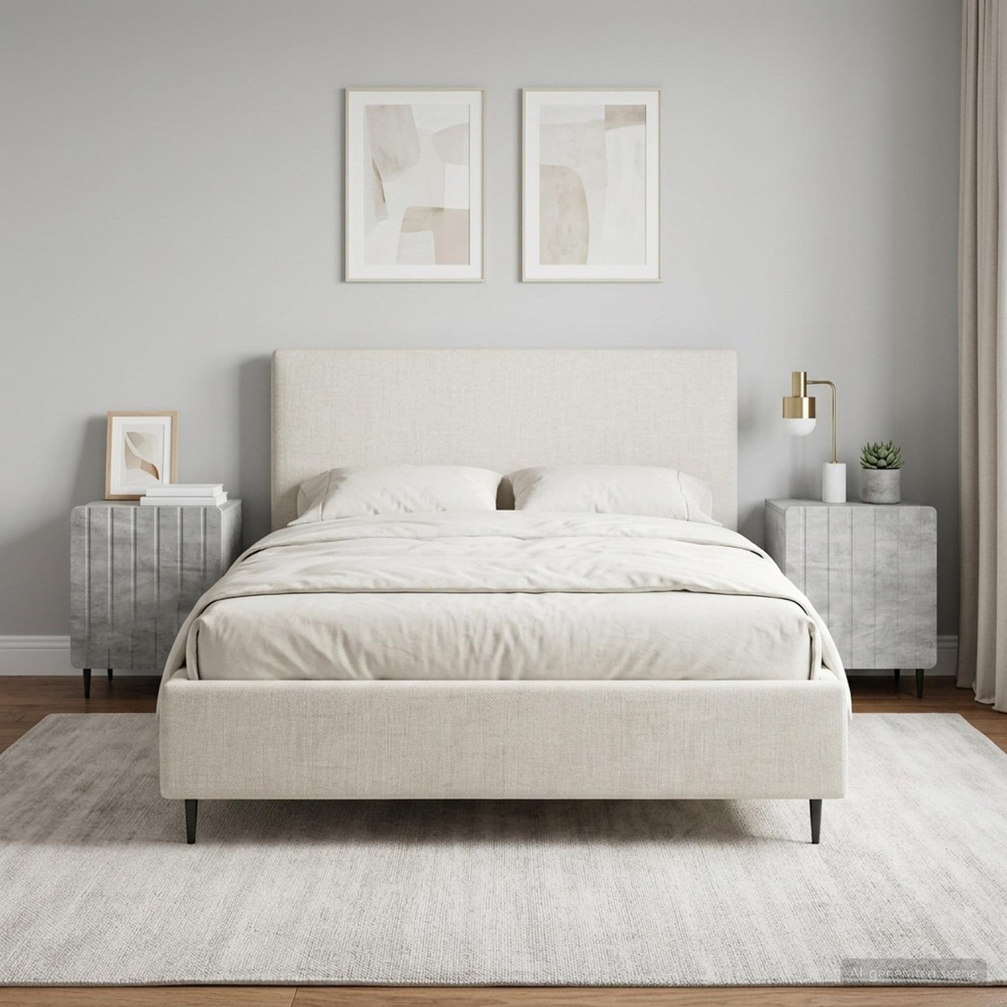 vidaXL Κομοδίνο 2 τμχ. Γκρι Σκυροδέματος 43 x 34,5 x 52 εκ