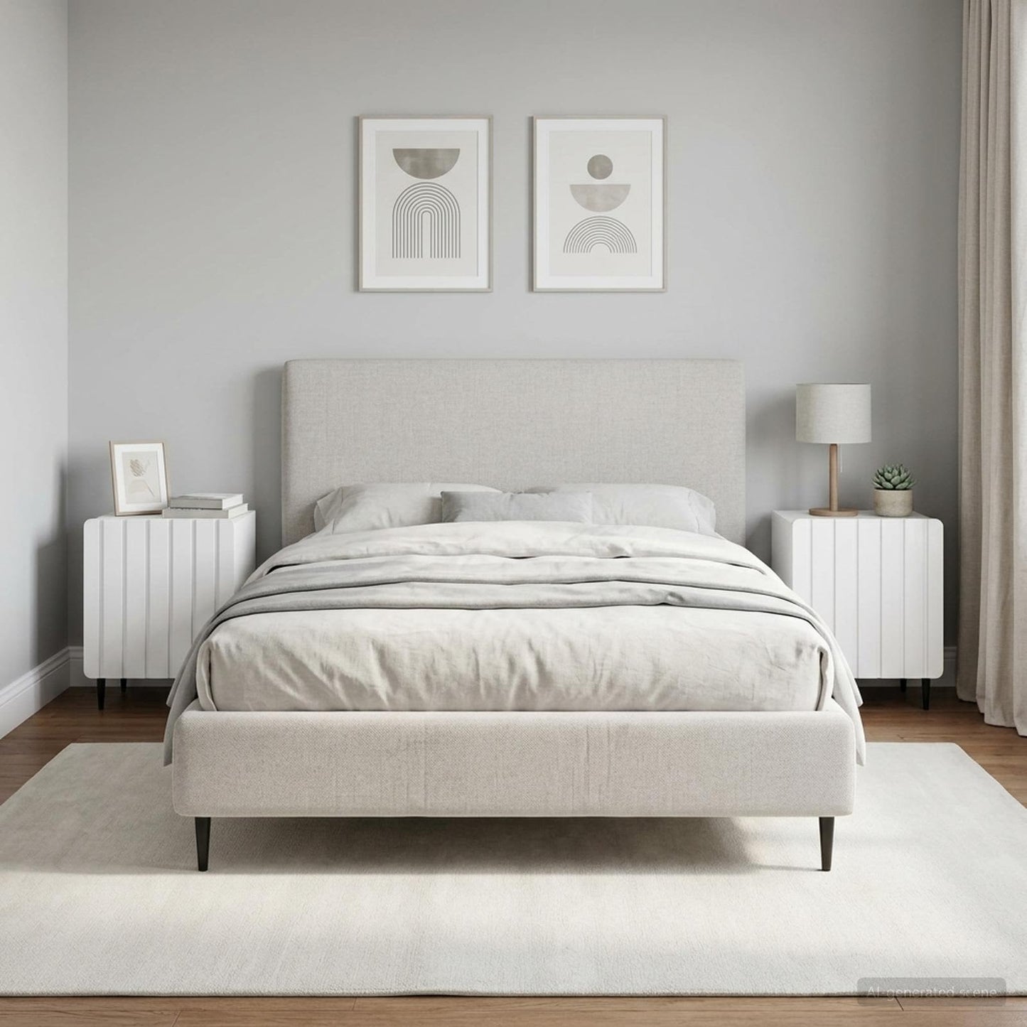 vidaXL Κομοδίνο 2 τμχ. Γυαλιστερό Λευκό 43 x 34,5 x 52 εκ