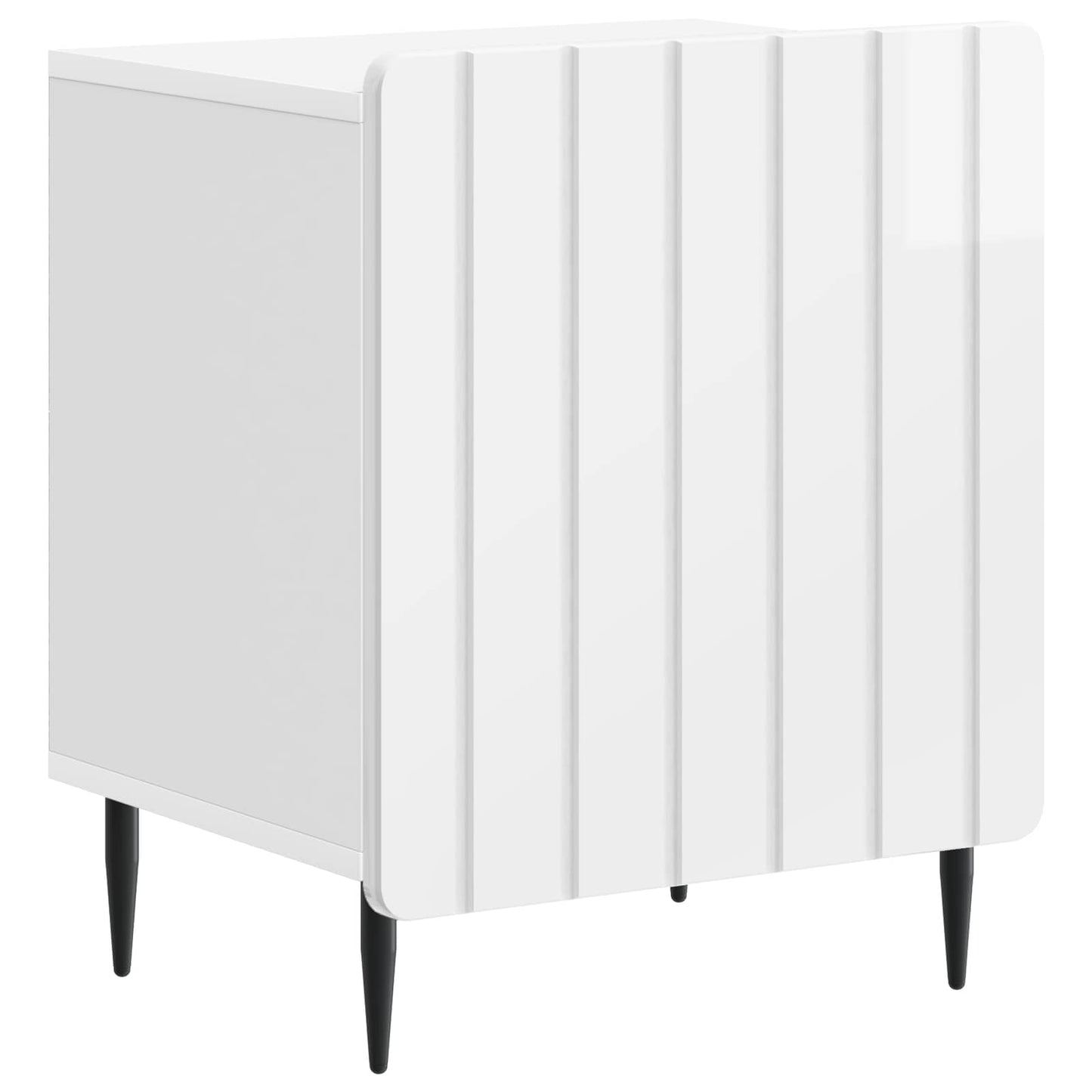 vidaXL Κομοδίνο 2 τμχ. Γυαλιστερό Λευκό 43 x 34,5 x 52 εκ