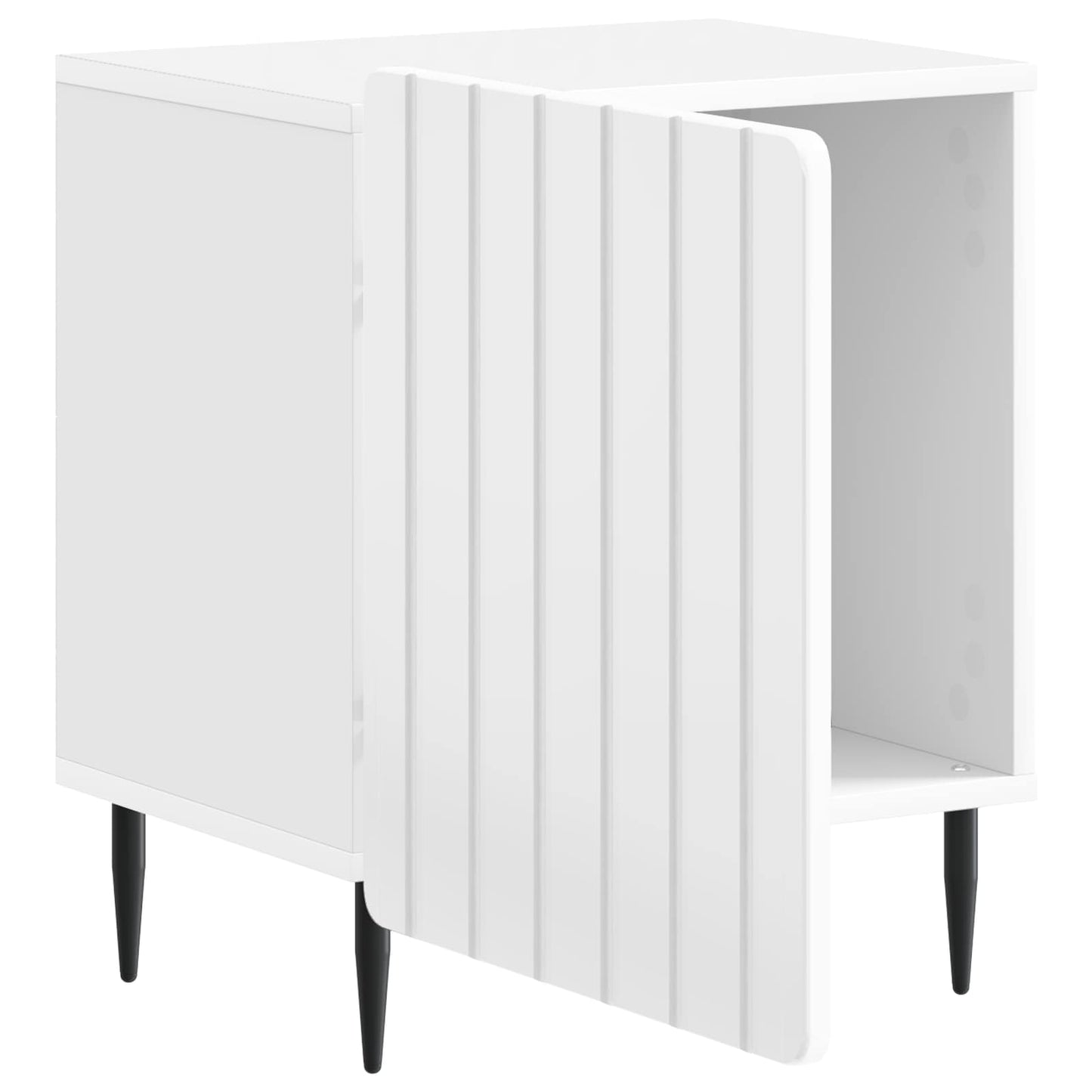 vidaXL Κομοδίνο 2 τμχ. Γυαλιστερό Λευκό 43 x 34,5 x 52 εκ