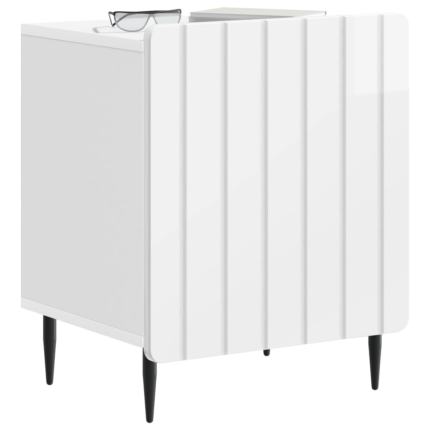 vidaXL Κομοδίνο 2 τμχ. Γυαλιστερό Λευκό 43 x 34,5 x 52 εκ