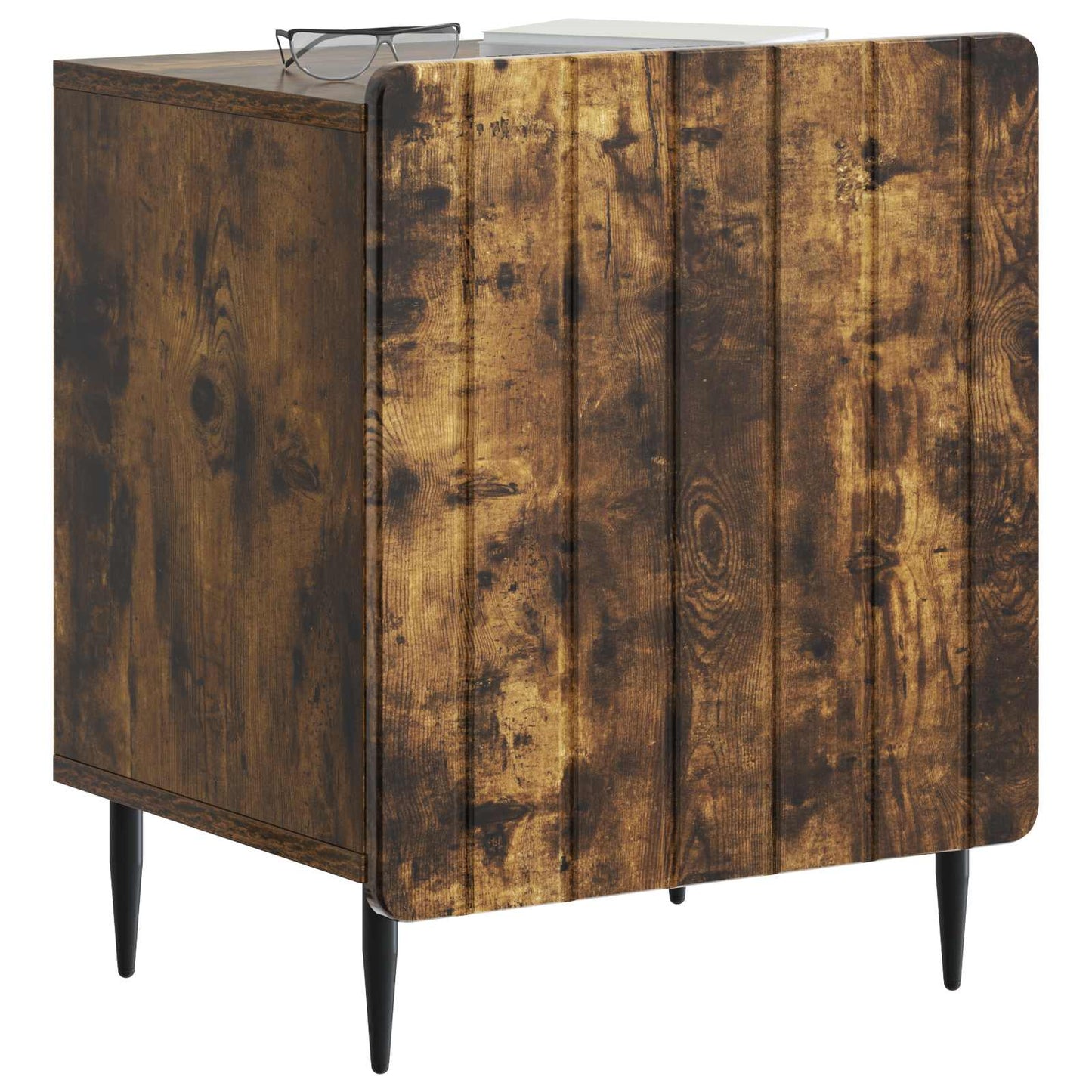 vidaXL Κομοδίνο 2 τμχ. Καπνισμένο Ξύλο Δρυός 43 x 34,5 x 52 εκ