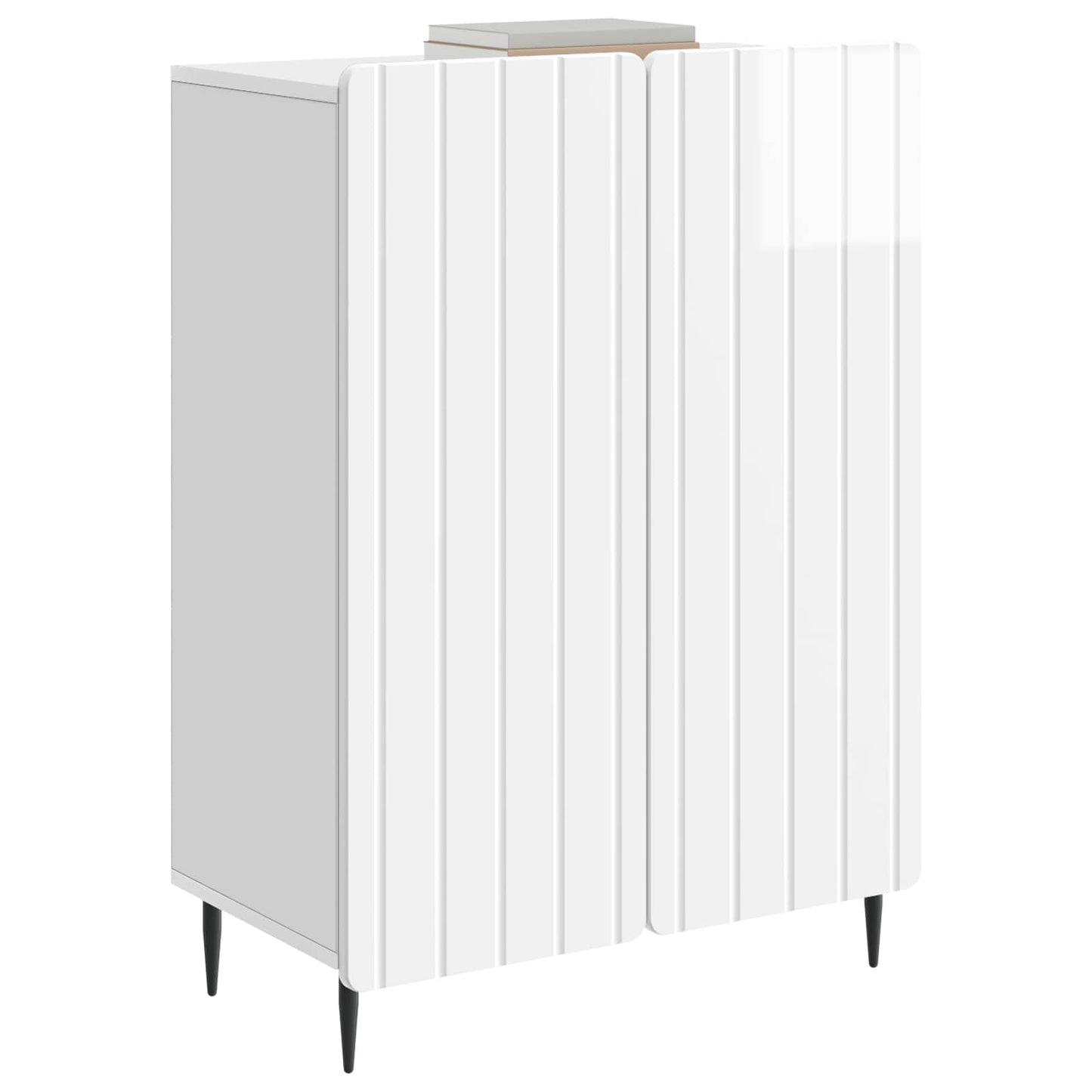 vidaXL Πλαϊνό γραφείο Γυαλιστερό Λευκό 66 x 34,5 x 92 εκ.
