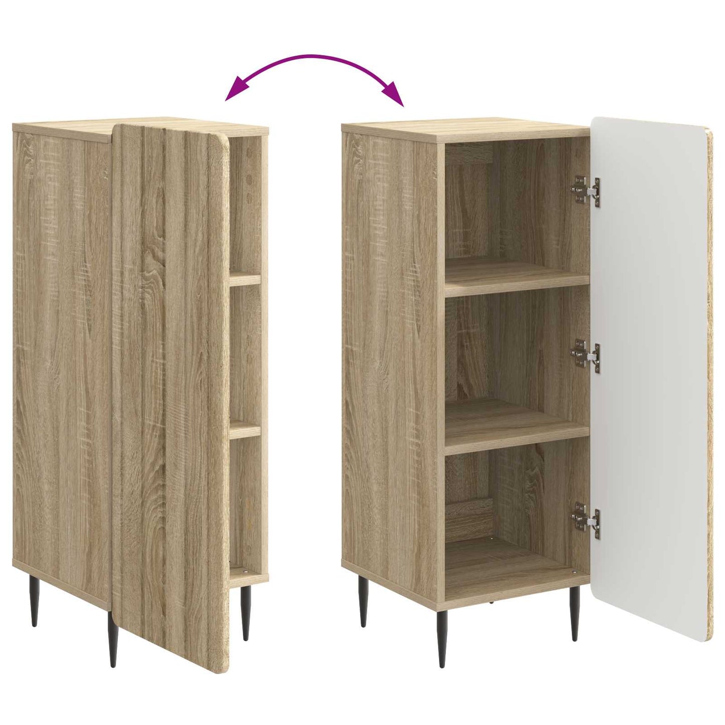 vidaXL Πλαϊνό γραφείο Sonoma Δρυς 34,5 x 33 x 92 εκ.