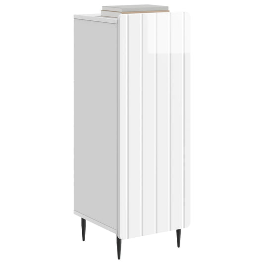 vidaXL Πλαϊνό γραφείο Γυαλιστερό Λευκό 34,5 x 33 x 92 εκ.