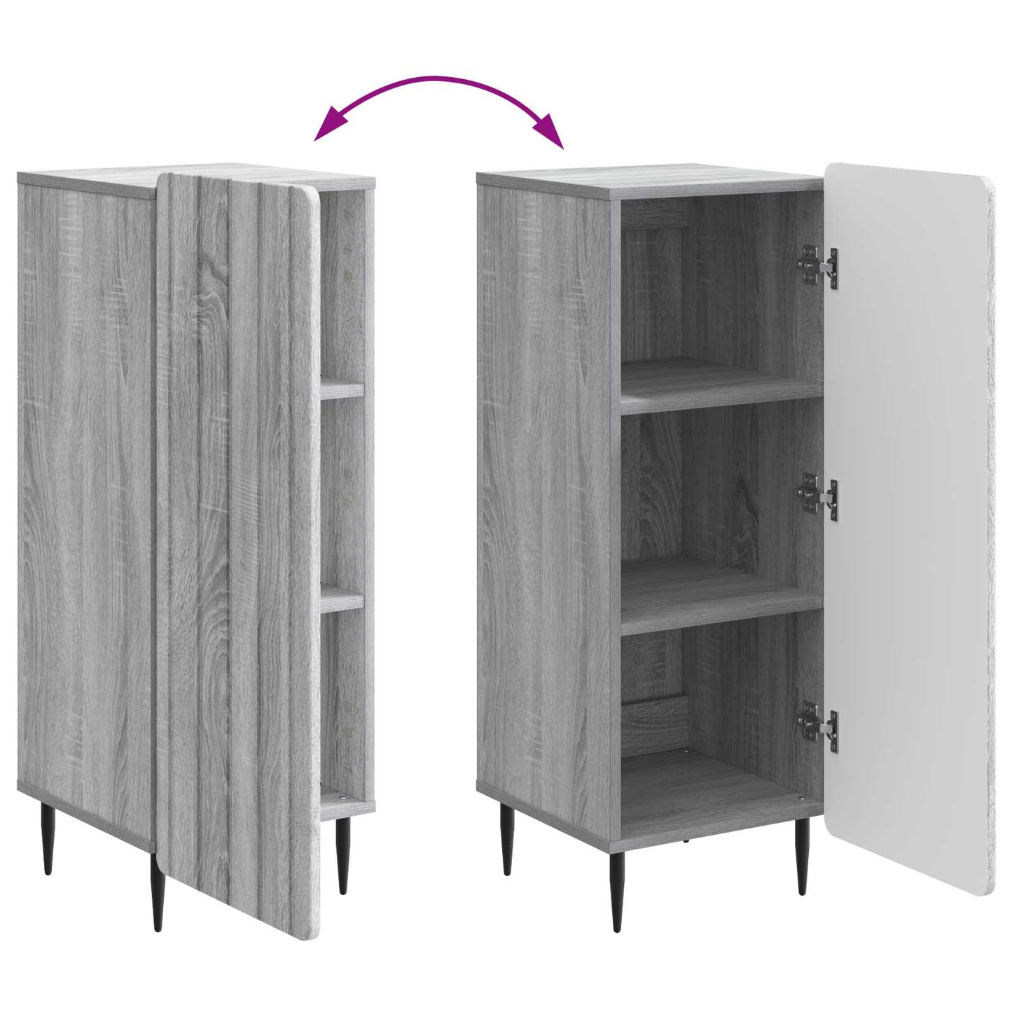 vidaXL Πλαϊνό γραφείο Γκρι Sonoma 34,5 x 33 x 92 εκ.