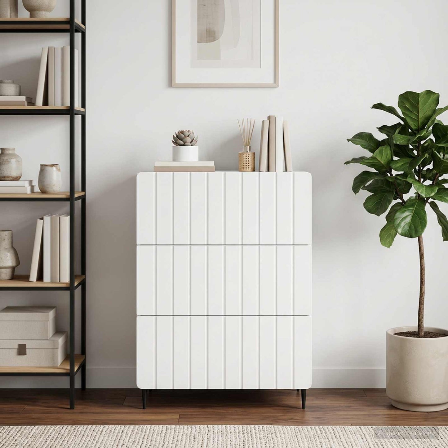 vidaXL Ντουλάπι με Συρτάρια Λευκό 66 x 34,5 x 92 εκ.
