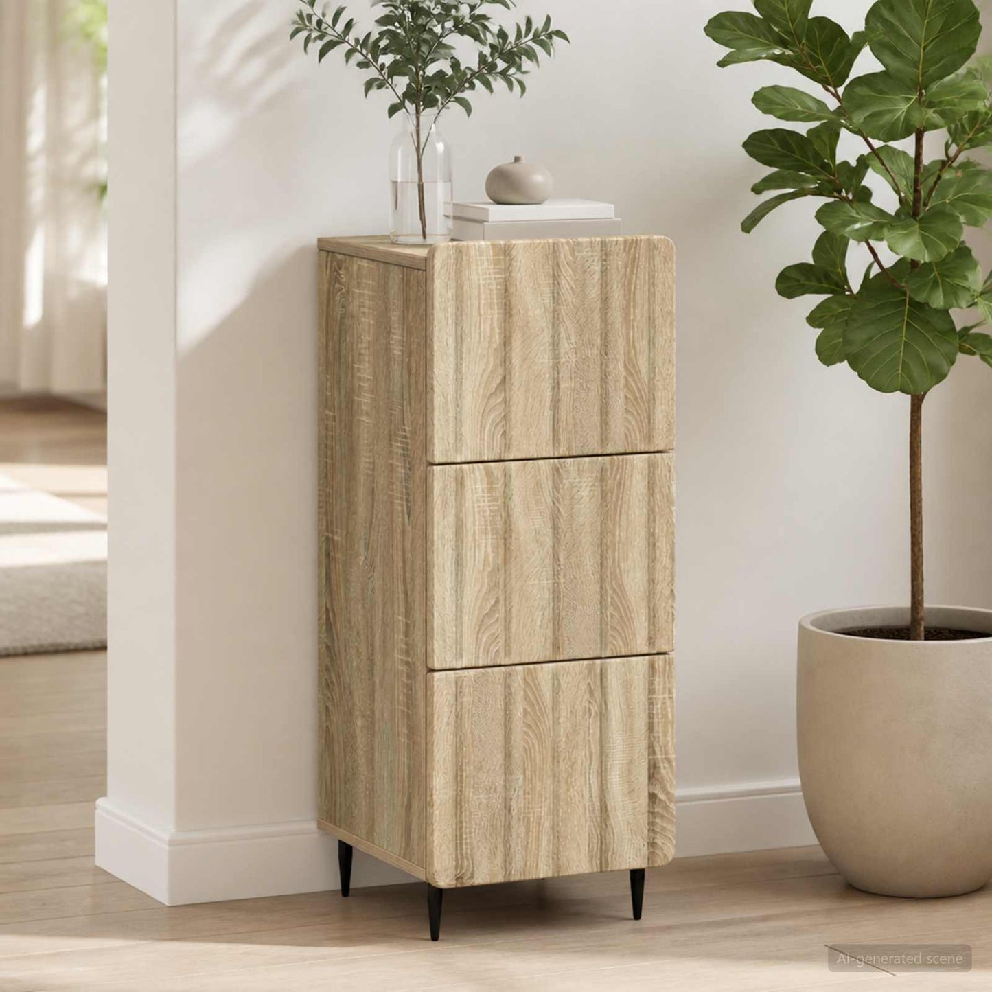 vidaXL Ντουλάπι με Συρτάρια 33 x 34,5 x 92 εκ. Επεξεργασμένο Ξύλο