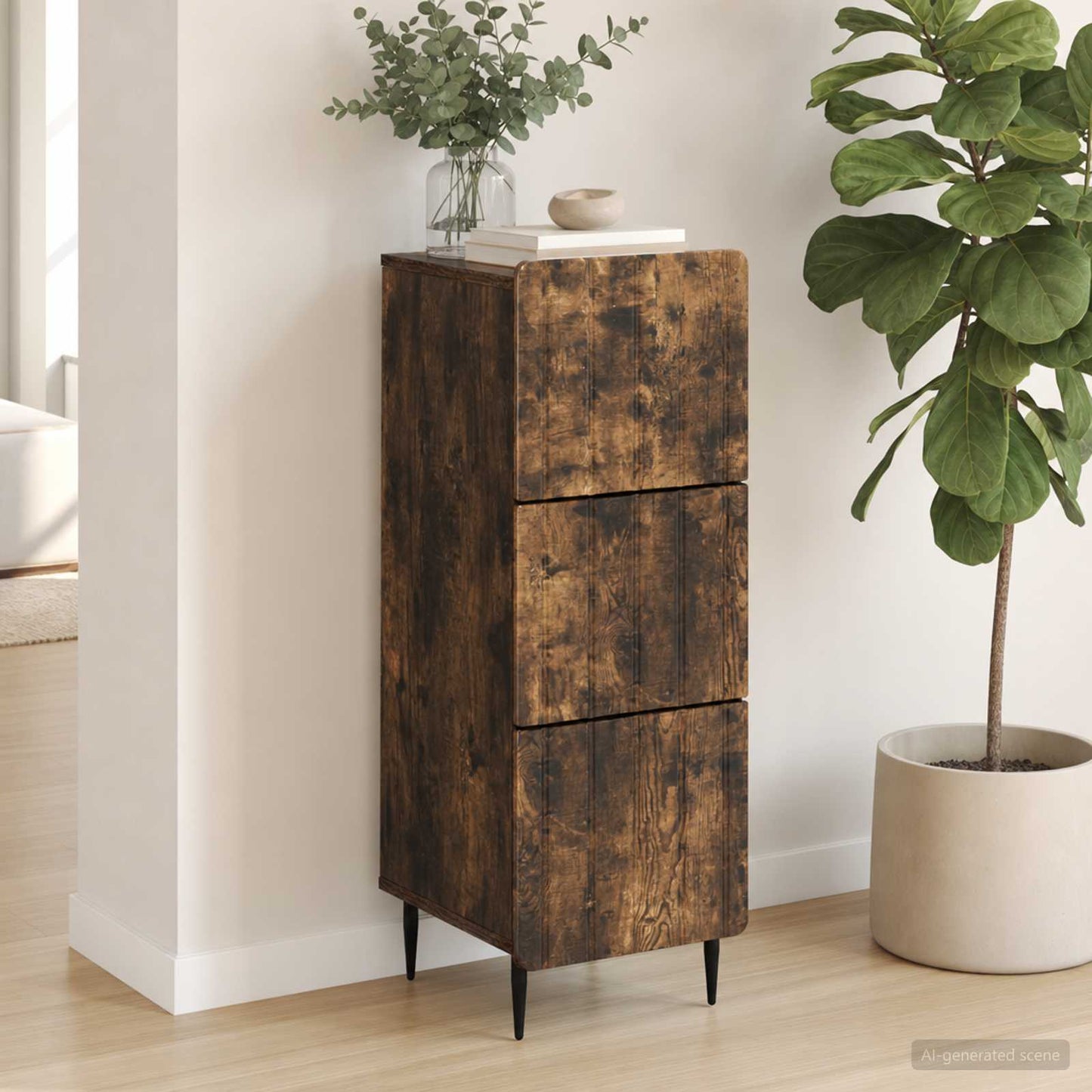 vidaXL Ντουλάπι με Συρτάρια 33 x 34,5 x 92 εκ. Επεξεργασμένο Ξύλο