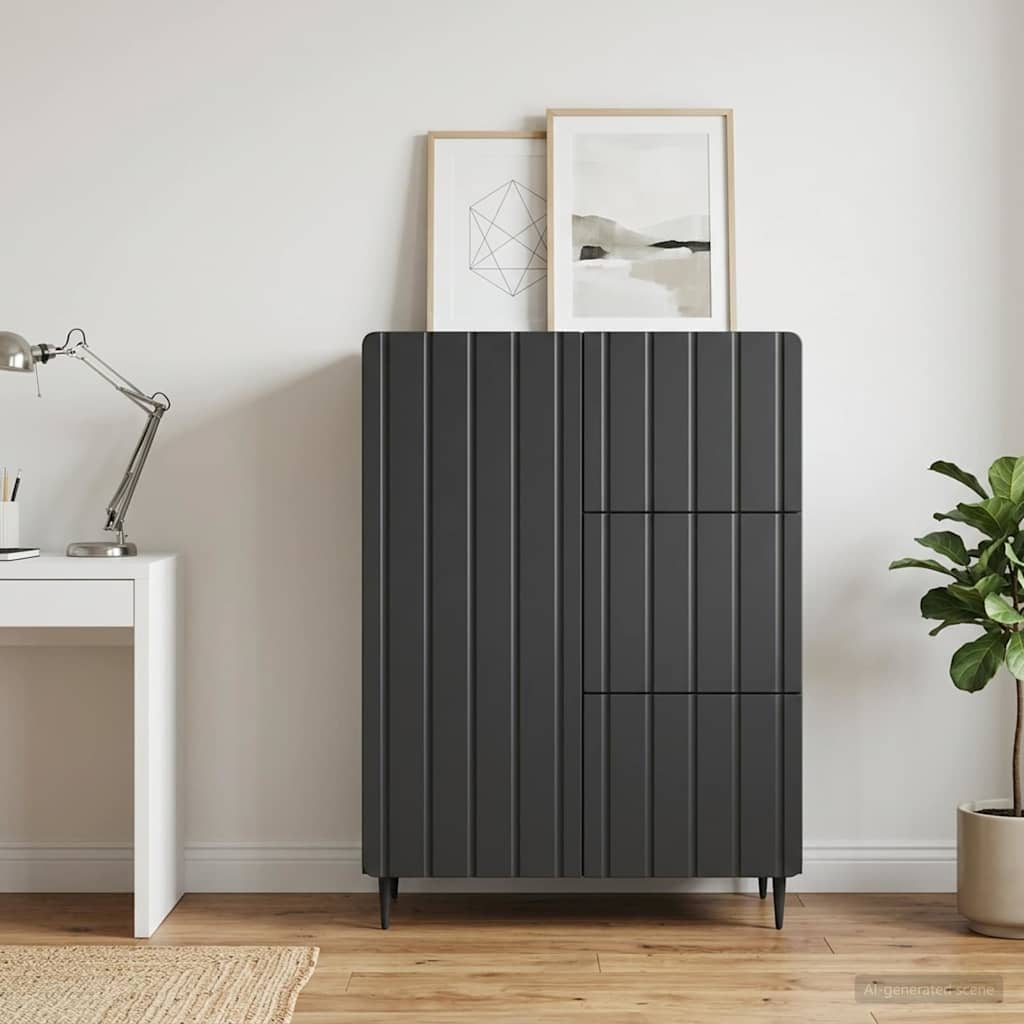 vidaXL Πλαϊνό γραφείο Μαύρο 66 x 34,5 x 91,5 εκ Επεξεργασμένο Ξύλο