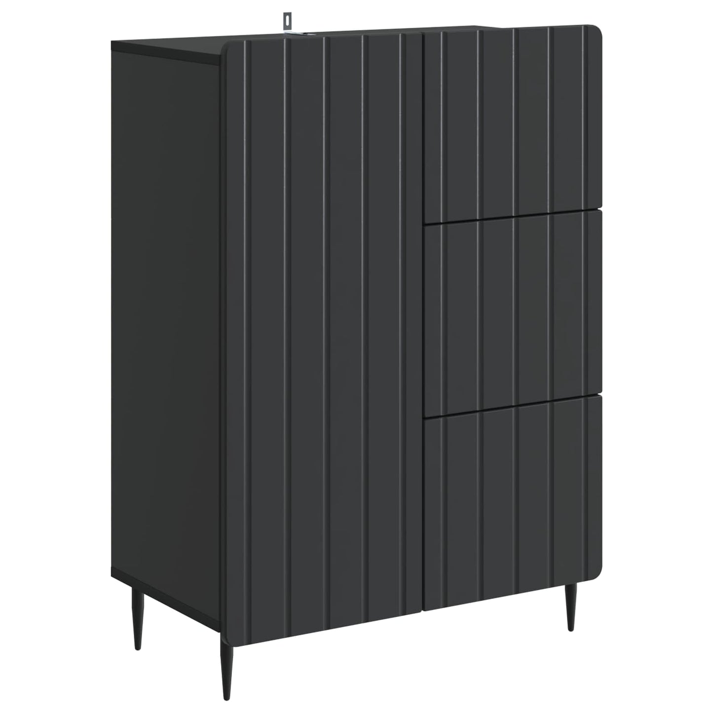 vidaXL Πλαϊνό γραφείο Μαύρο 66 x 34,5 x 91,5 εκ Επεξεργασμένο Ξύλο