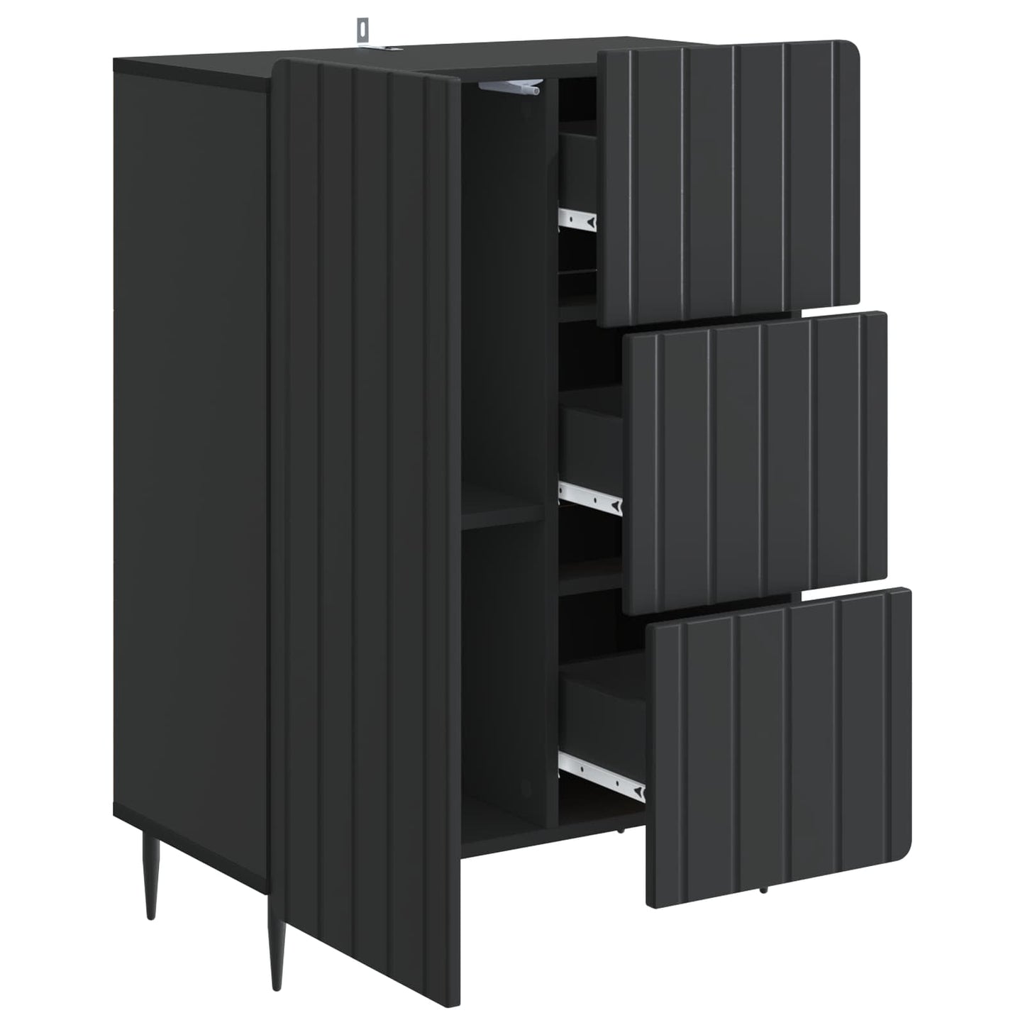 vidaXL Πλαϊνό γραφείο Μαύρο 66 x 34,5 x 91,5 εκ Επεξεργασμένο Ξύλο