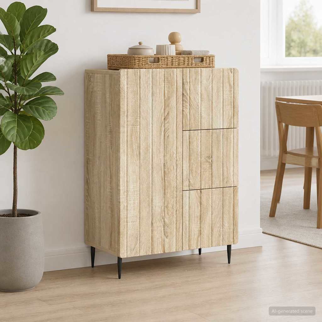 vidaXL Πλαϊνό γραφείο με συρτάρι Sonoma Δρυς 66 x 34,5 x 91,5 εκ