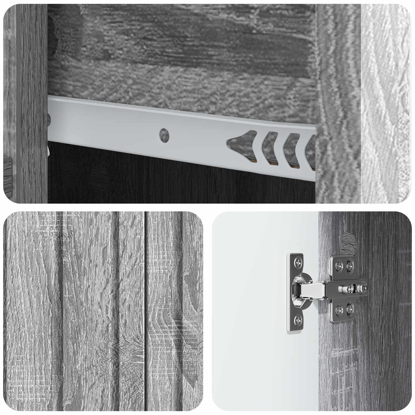 vidaXL Πλαϊνό γραφείο με συρτάρι Γκρι Sonoma 66 x 34,5 x 91,5 εκ