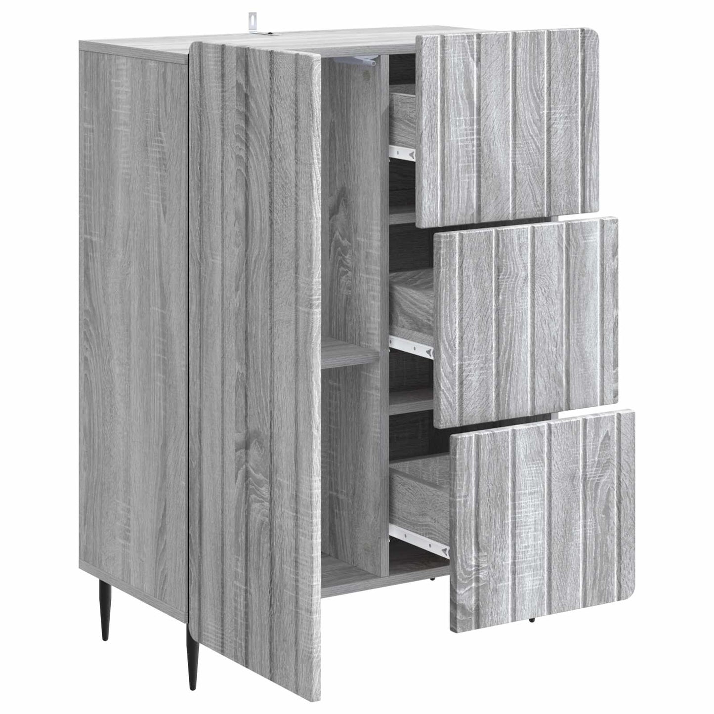 vidaXL Πλαϊνό γραφείο με συρτάρι Γκρι Sonoma 66 x 34,5 x 91,5 εκ
