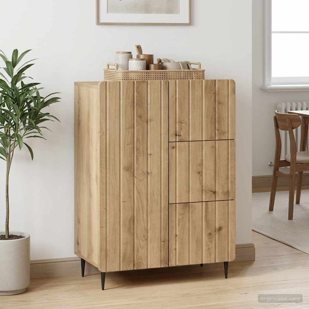 vidaXL Πλαϊνό γραφείο Artisan Δρυς 66 x 34,5 x 91,5 εκ