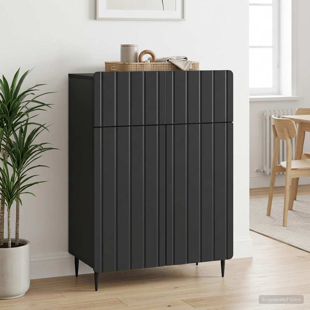 vidaXL Πλαϊνό γραφείο Μαύρο 66 x 34,5 x 92 εκ. Επεξεργασμένο Ξύλο