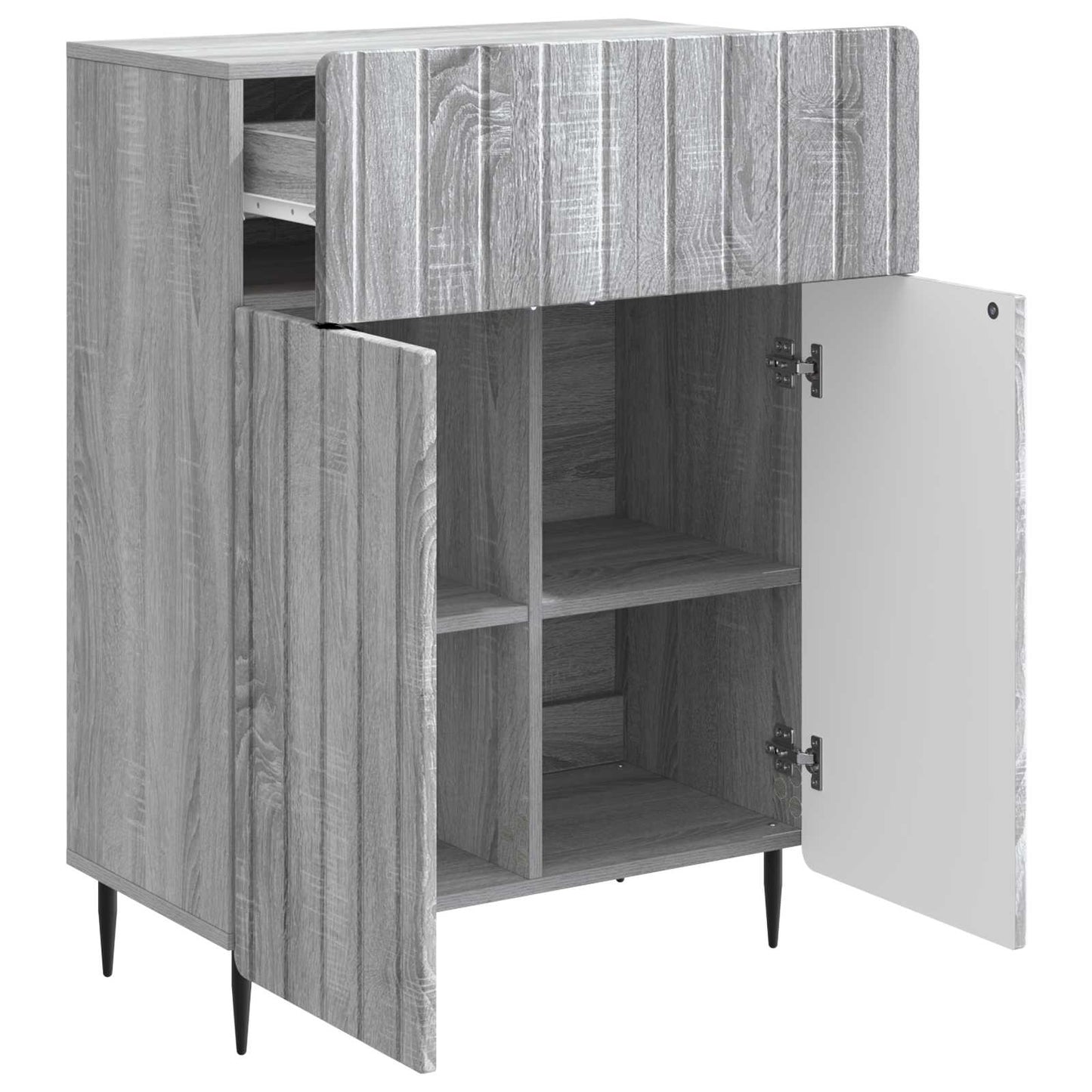 vidaXL Πλαϊνό γραφείο με συρτάρι Γκρι Sonoma 66 x 34,5 x 92 εκ.
