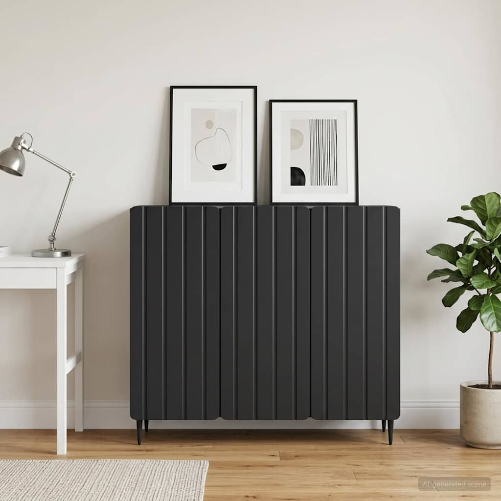 vidaXL Πλαϊνό γραφείο Μαύρο 89 x 34,5 x 82 εκ. Επεξεργασμένο Ξύλο