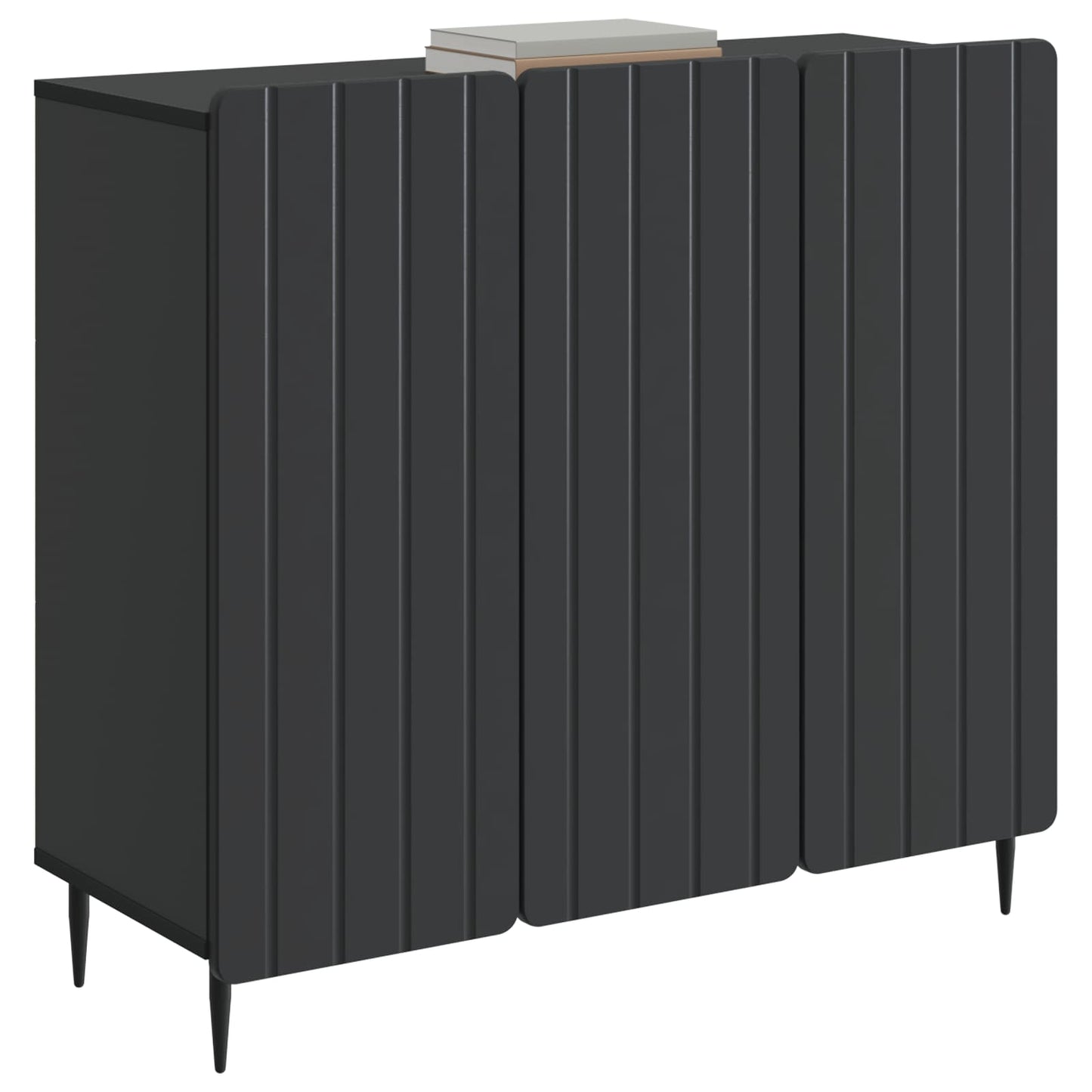 vidaXL Πλαϊνό γραφείο Μαύρο 89 x 34,5 x 82 εκ. Επεξεργασμένο Ξύλο